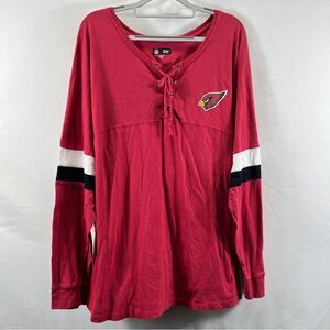 New Era Women's NFL Athletic Varsity Lace-Up V-Neck Long Sleeve T-Shirt